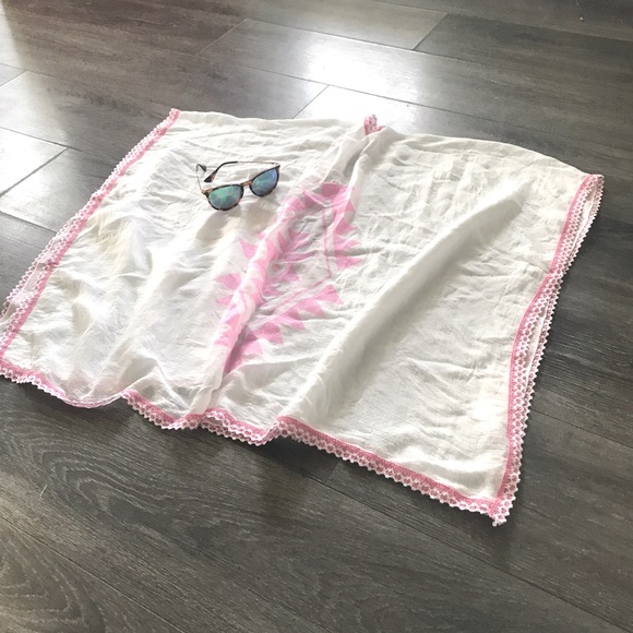 White w/Pink Swimsuit Coverup - Love of Fashion in NY - Picture 2 of 6